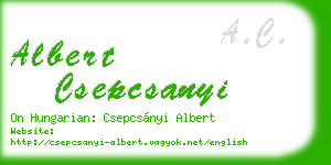 albert csepcsanyi business card